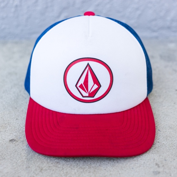red white and blue mesh hat